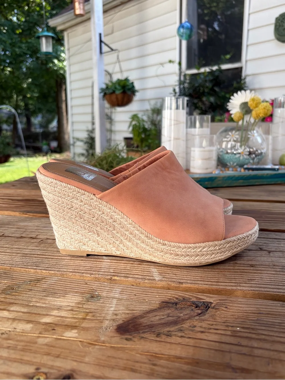 Dolce Vita Coral Suede Espadrille Wedge Mules